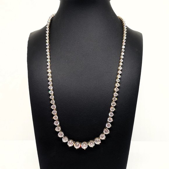 18K Silver Diamonart Graduated Stone 17.5" Necklace - Picture 7 of 10